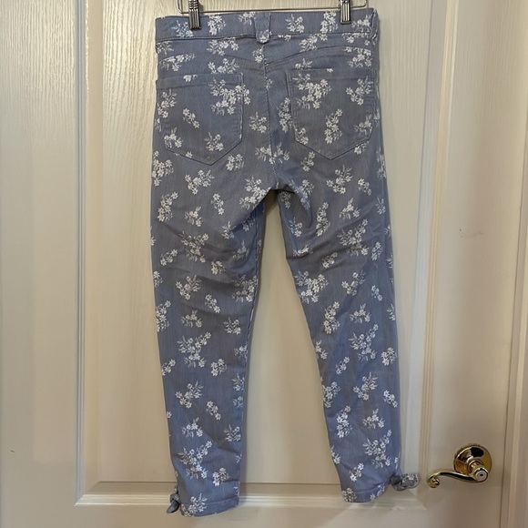 Democracy Crop Floral Side Tie Hem Pants Size 4 Absolution - Picture 3 of 6